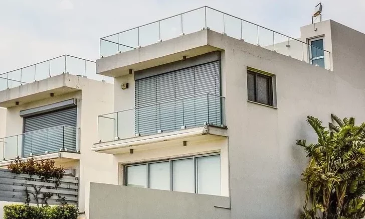 Modern exterior walls of a residential house