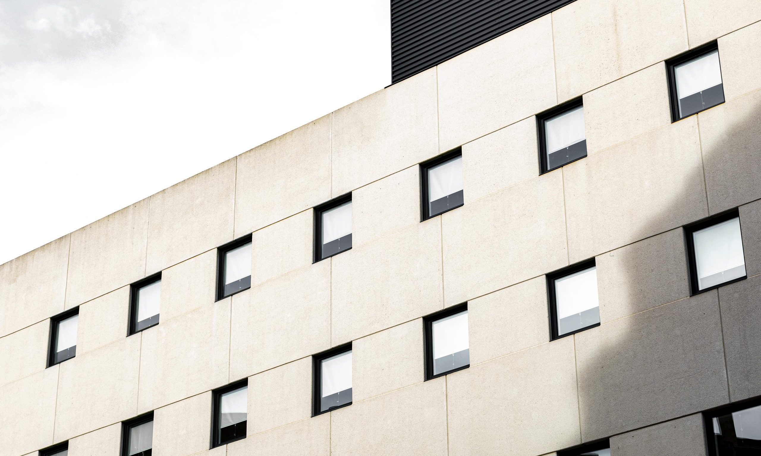 Facade of a modern building with cladding